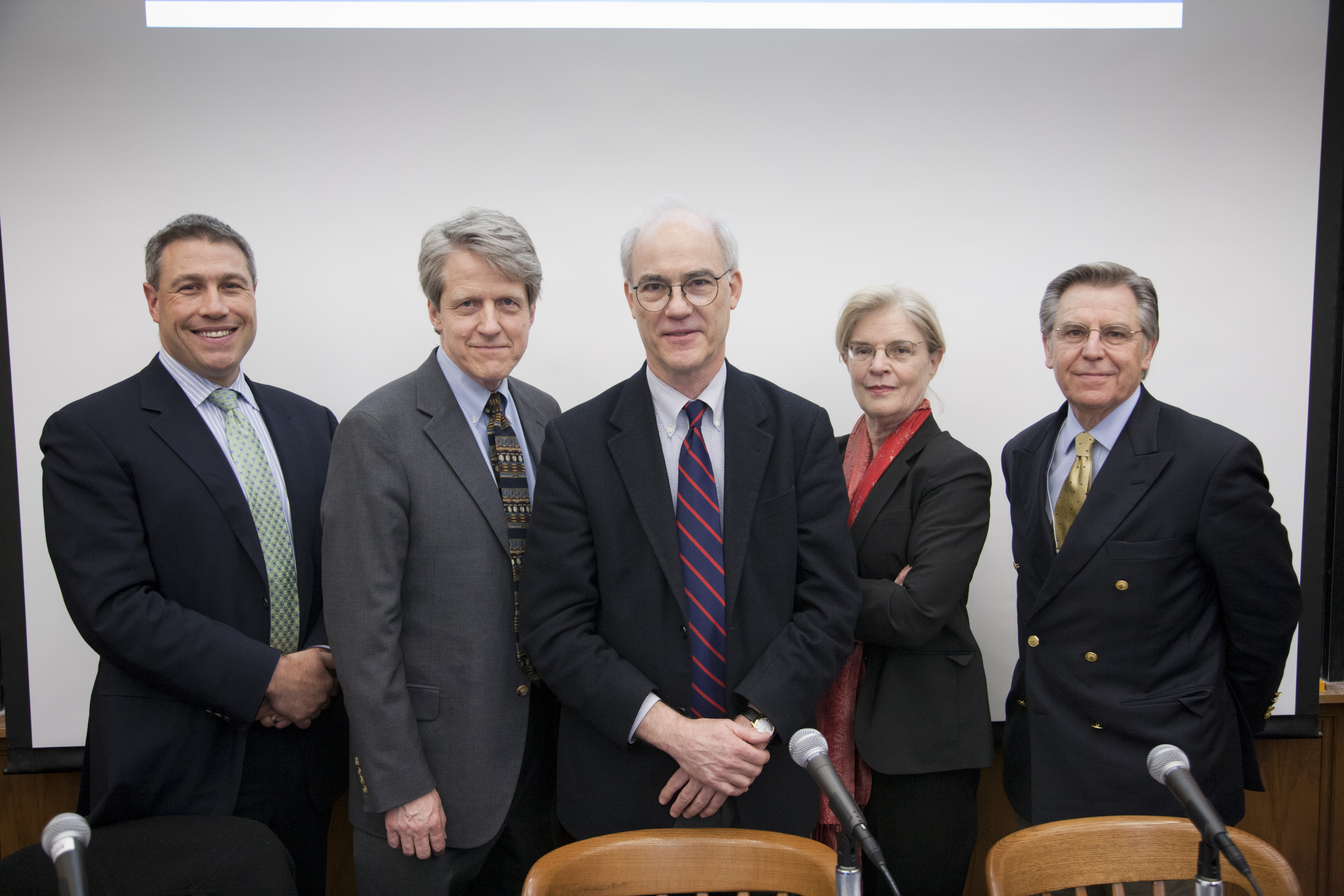 Columbia Business Prof. Christopher Mayer, Yale Econ. Prof. Robert Shiller, YLS Prof. Robert Ellickson &#039;66, Wharton Prof. Susan Wachter, and Peter Wallison