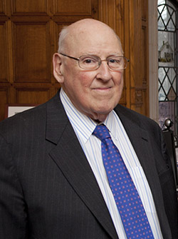 Judge Ralph Winter at the 2012 Winter Lecture with MIT Econ. Prof. Stephen A. Ross.